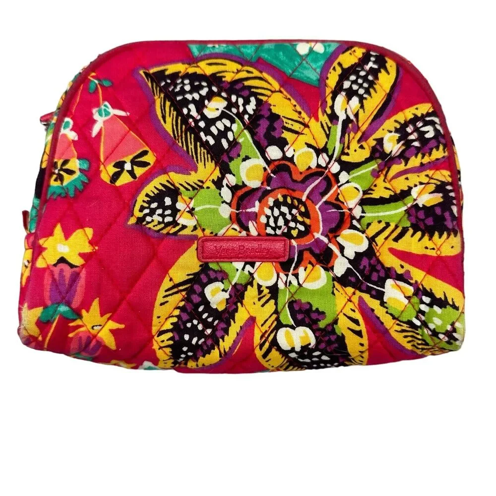 Vera Bradley Small Plastic Lined Pink‎ Floral Printed Cosmetic Bags